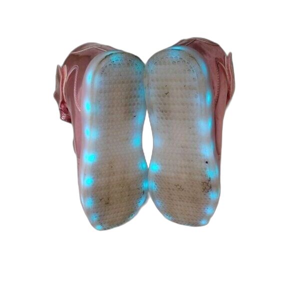 Kids LED LightUp HighTop Sneaker USB Rechargeable Flashing Shoes Pink Size 3.5/4 - Picture 12 of 12